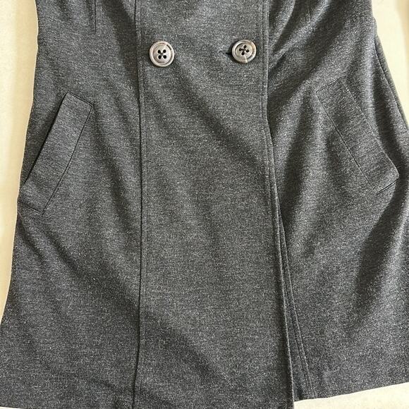CAbi #648 Ponte Casablanca Knit Trench Coat Double Breasted Charcoal Gray Size S - Picture 6 of 13